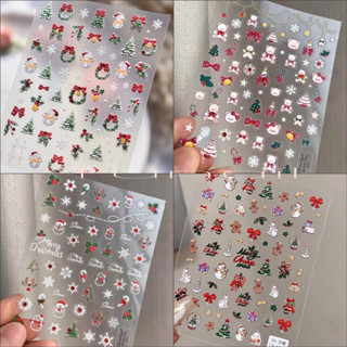  Sticker nail Hình dán Noen Giáng Sinh lụa 5D mẫu mới siêu HOT 