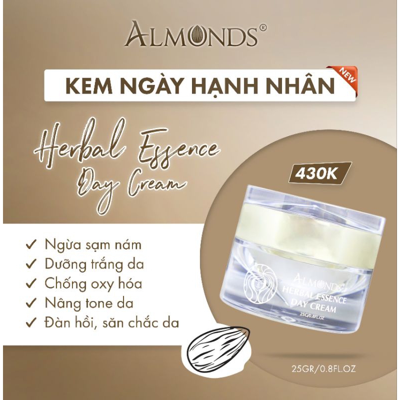 KEM HẠNH NHÂN,, MỚI,, HÀNH CHÍNH HÃNG ALMONDS
