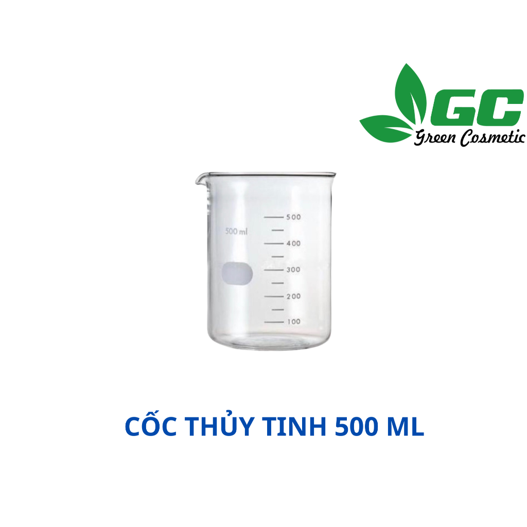 [HCM] Cốc thuỷ tinh 500ml (Bomex - Onelab - Genlab) - Dụng cụ phòng thí nghiệm Greencosmetic -  1 cái