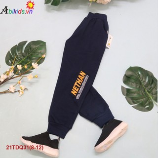 [Giá nhà máy] Quần bé trai Abikids da cá in chữ 23-34kg, Vải cotton organic