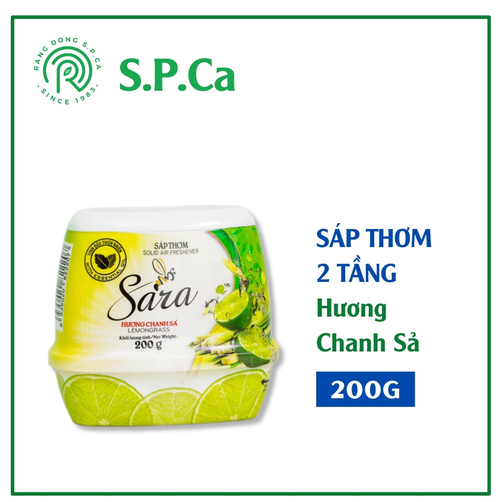 Sáp thơm phòng khử mùi Sara 200g cao cấp 2 tầng Chanh & Sả - SPCa000107