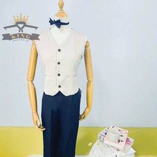 Áo vest gile nữ TINY KING ghile croptop cổ tim sát nách 2 lớp dày dặn phối túi thật form ôm đủ size style Hàn Quốc Z1-15