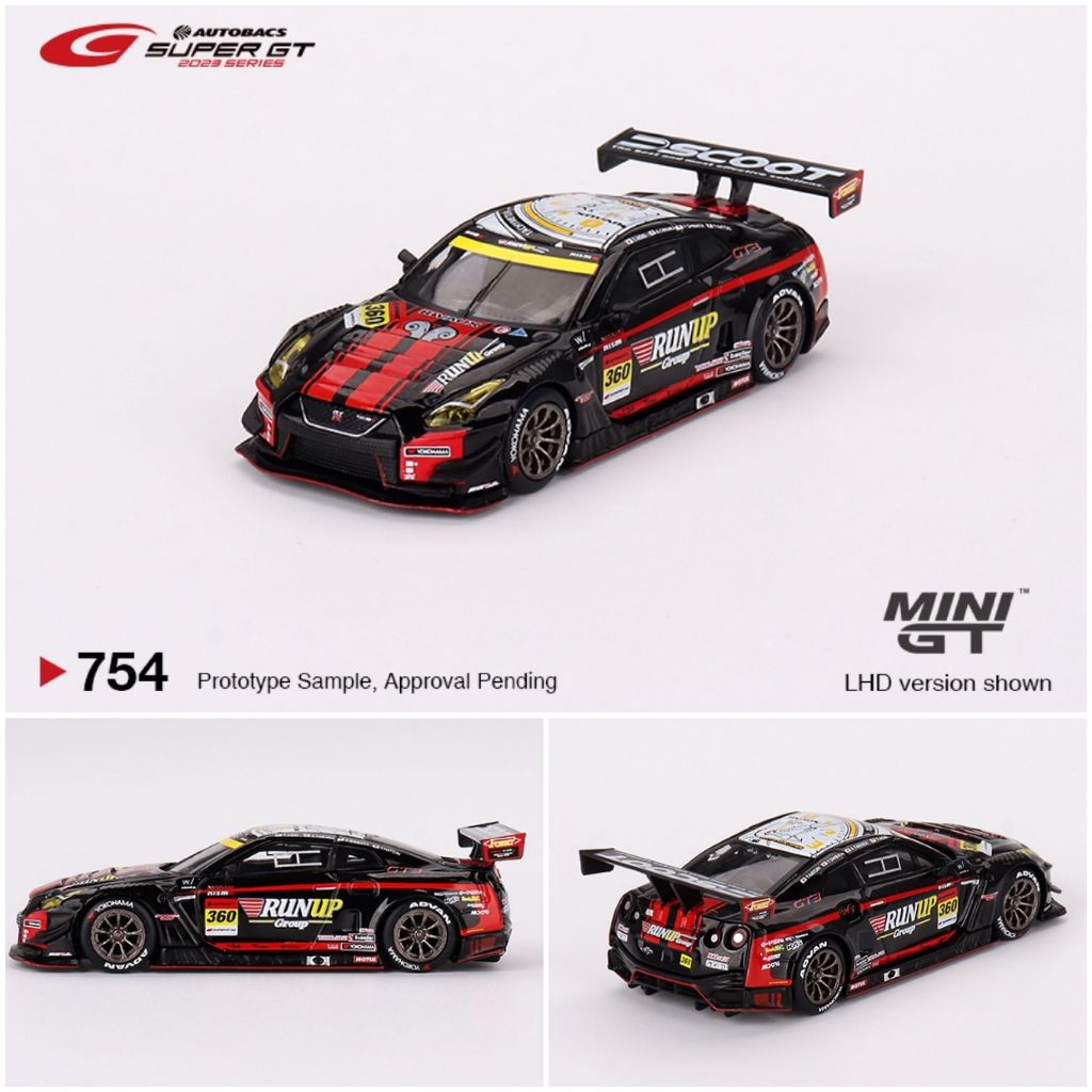 mô hình xe Nissan GT-R NISMO GT3 #360 *RUNUP RIVAUX GT-R* TOMEI SPORTS 2023 SUPER GT chính hãng Mini