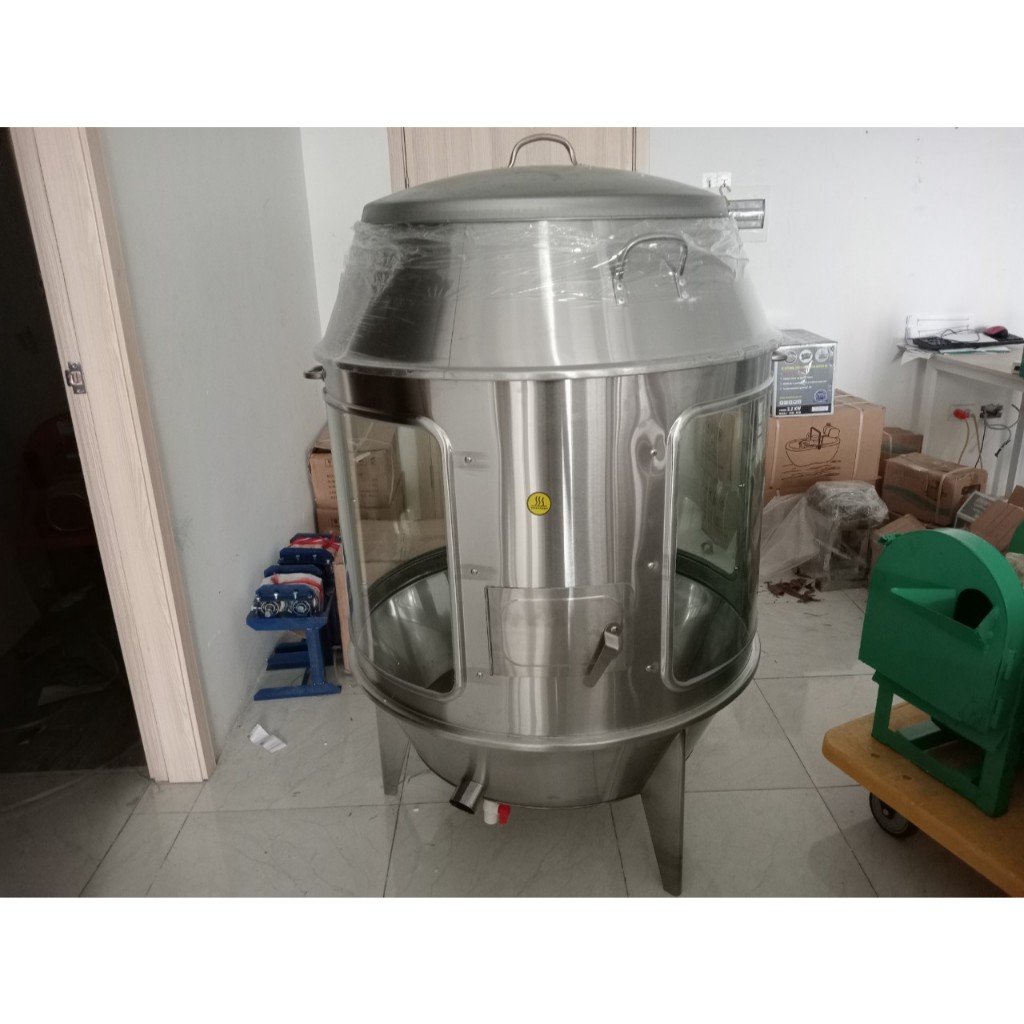 Lu quay gà vịt phi 90  - TK  090 - Thiết  kế INOX 2 lớp