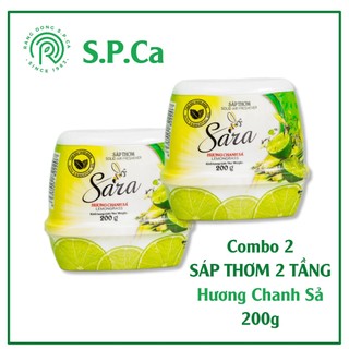 Combo 2 sáp thơm phòng khử mùi Sara 200g cao cấp 2 tầng Chanh & Sả - SPCa000109