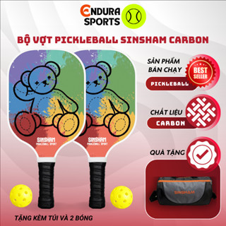 Bộ vợt Pickleball Sinsham người lớn trẻ em mặt vợt hoạt hình thiết kế gọn nhẹ TẶNG KÈM TÚI VÀ BÓNG