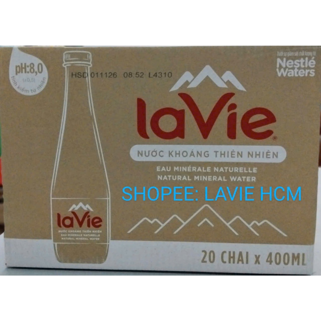  Nước khoáng thiên nhiên LaVie Premium 400ml  20 chai thùng  