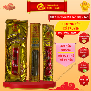   Chính Hãng  Hương Tết Cổ Truyền Cao Cấp Thảo Mộc Thu Hiền 43cm Lộc Trắng hồng  Nhang Cổ Tết Cổ Truyền Ít Khói An Toàn 