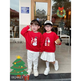 FOM TO - Áo da cá noel Bernie dài tay, áo dài tay da cá Merry Christmas cho bé trai bé gái