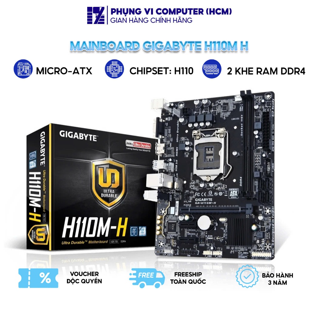 Mainboard Gigabyte H110M H - Hàng chính hãng - Bảo hành 3 năm