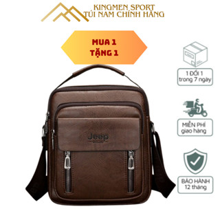  Túi Đeo Chéo ⚡ TẶNG 1 VÍ  ⚡ Túi Đeo Nam Da Kiểu Đứng Hộp Đeo Vai Đi Làm Đi Học Vô Cùng Tiện Lợi 