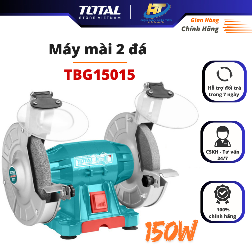 Máy mài đá 2 đầu để bàn 150W TOTAL TBG15015