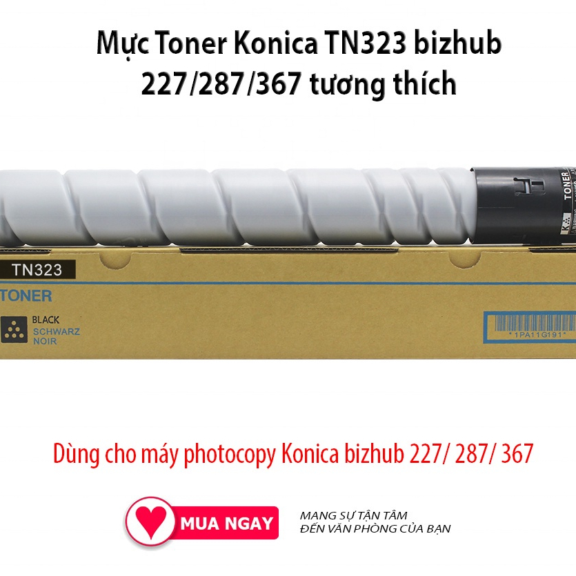 Hộp mực Konica TN323 cho Bizhub 227/ 287/ 367. Mực photocopy Konica Minolta TN-323