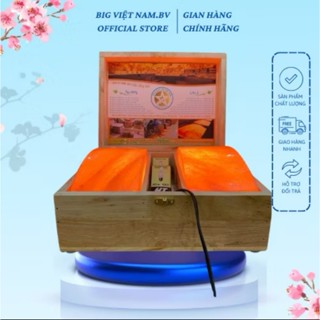 Hộp Đèn Đá Muối Himalaya nhập khẩu cao cấp loại 1 dùng Massage Chân (hộp gỗ Thông ) mua sỉ inbox riêng