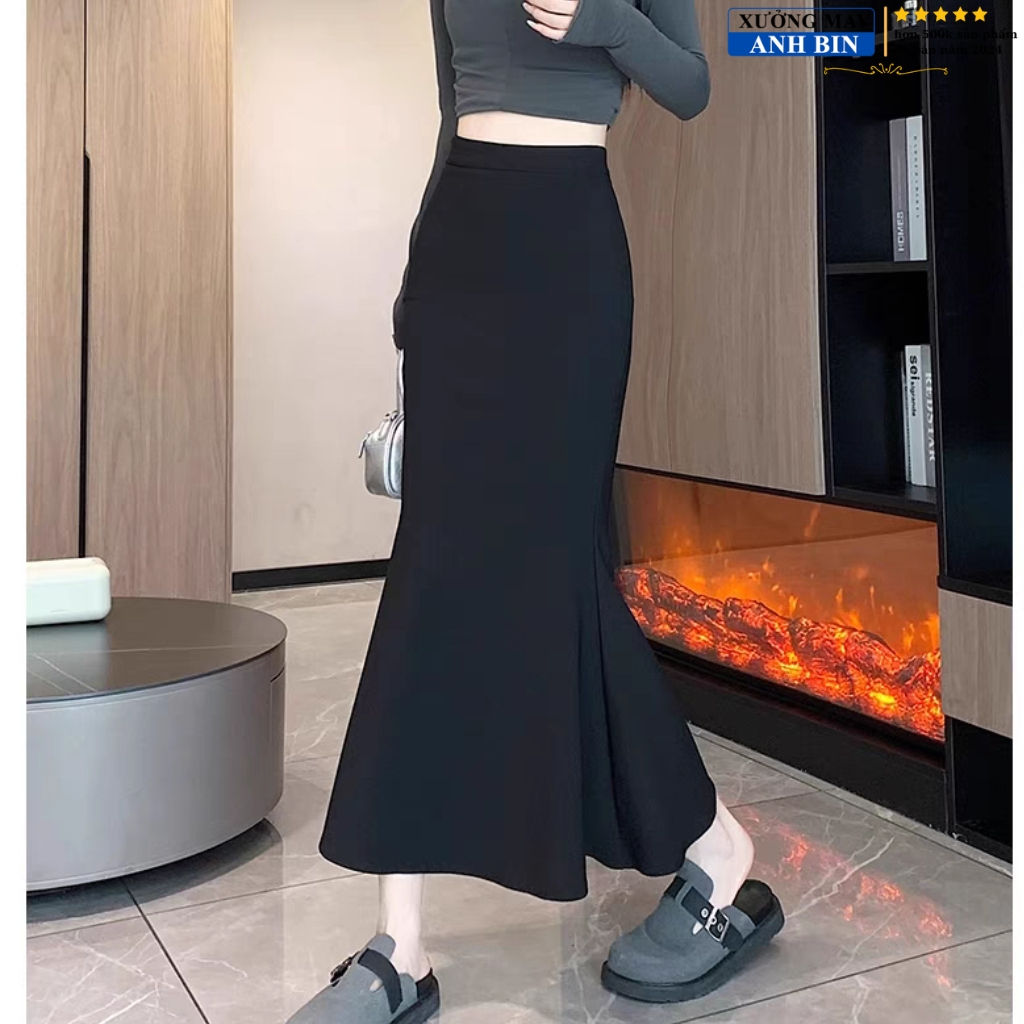 Chân váy đuôi cá dáng dài ôm body, chất UMI dày co giãn thoải mái, phong cách Hàn Quốc quyến rũ sang trọng | BigBuy360 - bigbuy360.vn