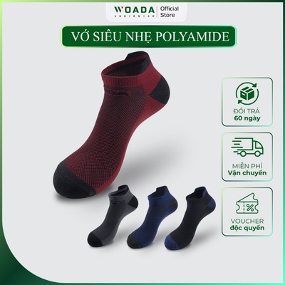 [COMBO 3] Vớ Nam Thể Thao Cổ Ngắn Chất Liệu Polyamide Siêu Bền Thương Hiệu WOADA LK801