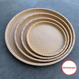 Mẹt bún nhựa SONG LONG giả mây tre đan Đủ Size 28-34-42-52cm, Đĩa mẹt tròn đựng bún đậu,đồ ăn vặt,mẹt gà,.....