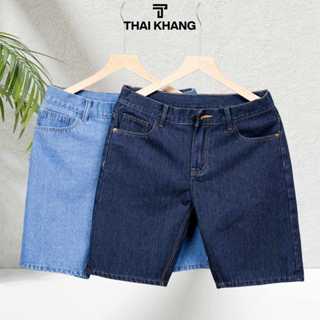 Quần short jean nam Thái Khang loại quần short nam trung niên chất dày dặn mềm mát QUAN05