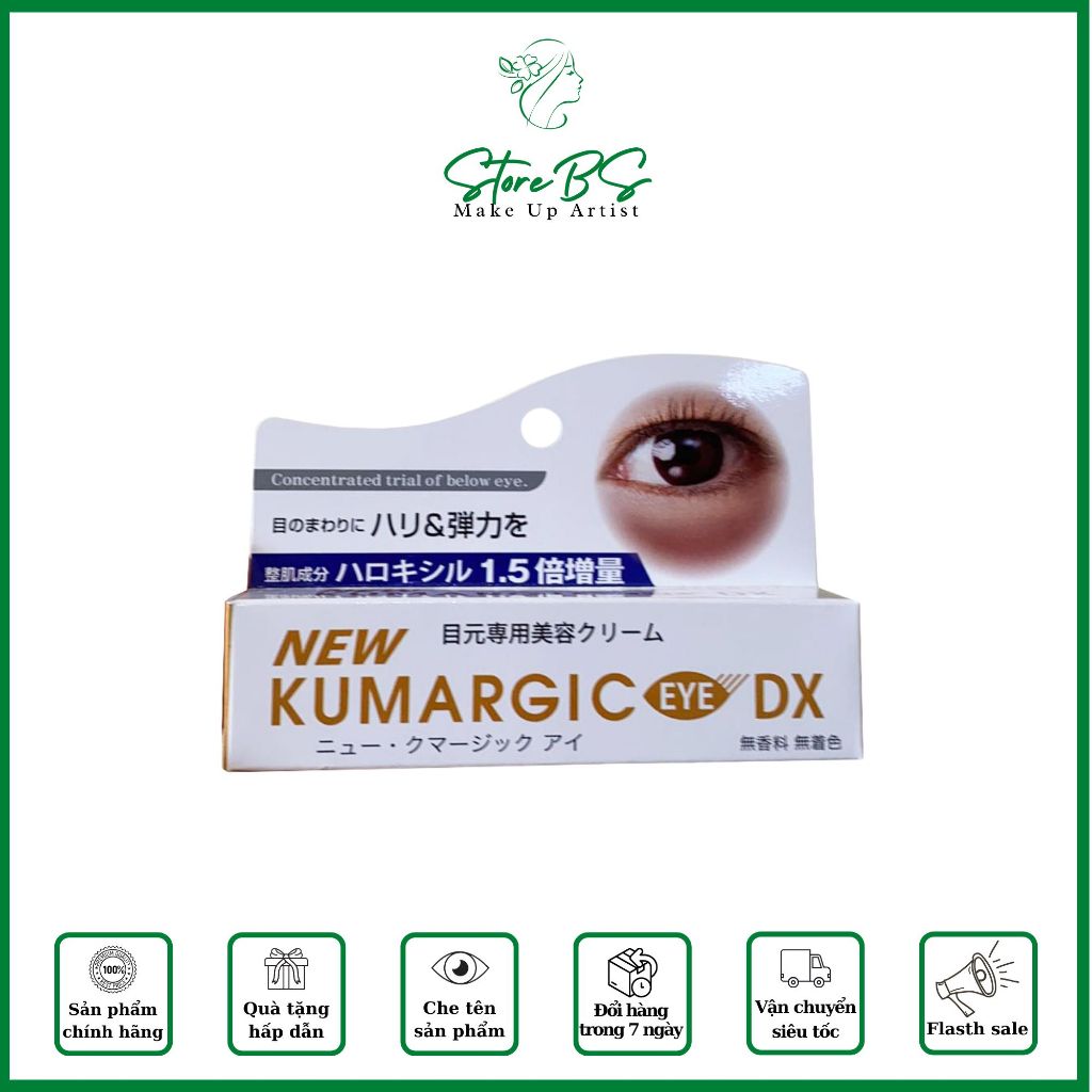 kem xóa quầng thâm mắt New Kumargic Eye DX nhật bản giảm bọng mắt thâm mắt quầng mắt chống nhăn chống lão hóa vùng mắt.