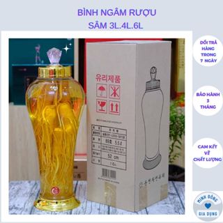  Bình Ngâm RƯỢU SÂM THỦY TINH 3L.4L.6L CÓ VÒI & KHÔNG VÒI    BAO BỂ VỠ   