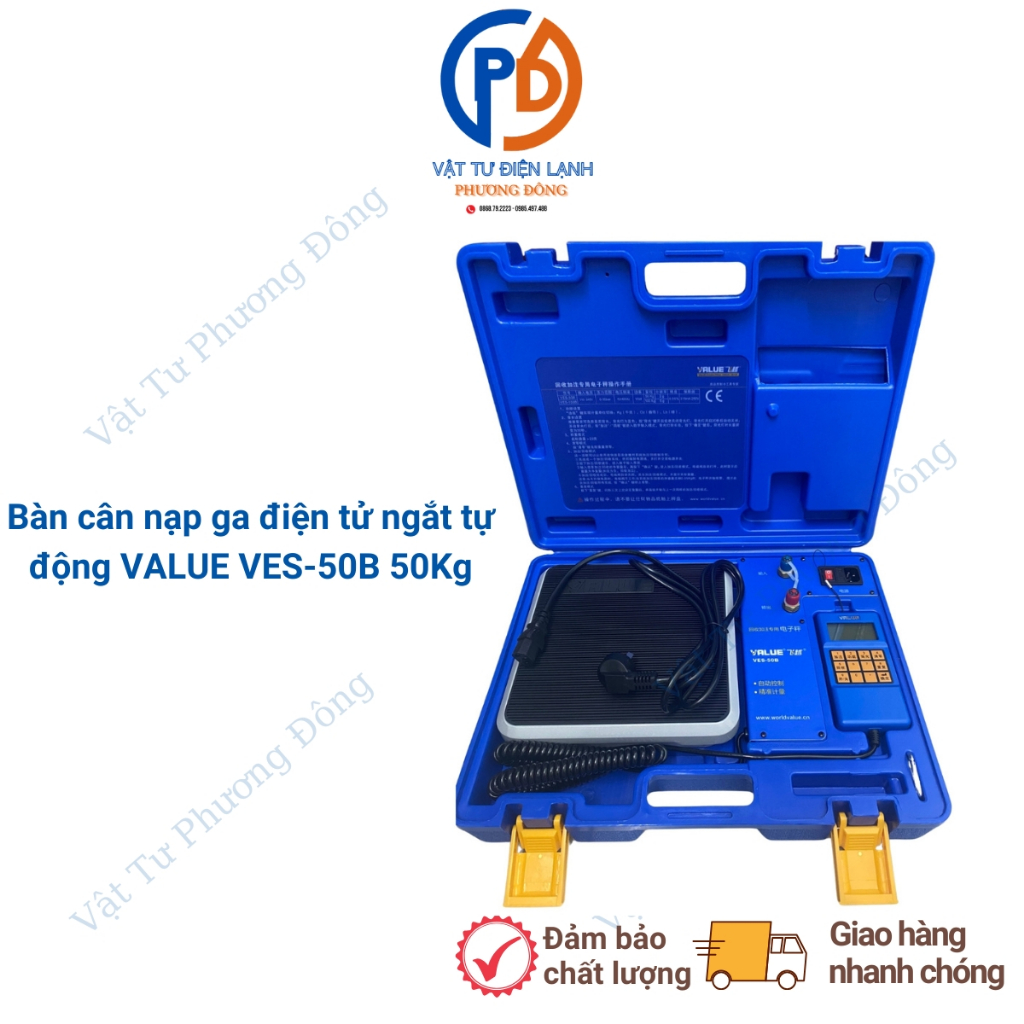 Bàn cân nạp ga điện tử ngắt tự động VALUE VES-50B 50Kg chuẩn hàng chính hãng VALUE