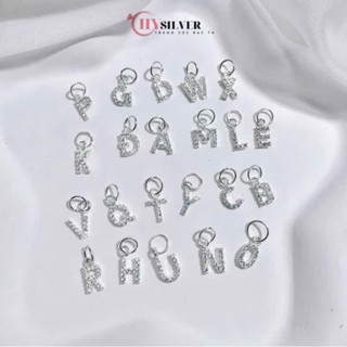 Lẻ charm chữ cái mini nhỏ xinh CHY SILVER  bạc thật