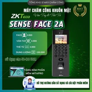 SENSE FACE 2A  máy chấm công khuôn mặt, vân tay , thẻ từ ( ZKTECO) có tính năng kiểm soát cửa, tặng kèm phần mềm MITAPRO