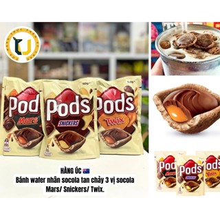   HÀNG ÚC  Bánh quy xốp socola có nhân tan chảy vị socola MARS  SNICKERS  TWIX thương hiệu PODS gói 160GR 