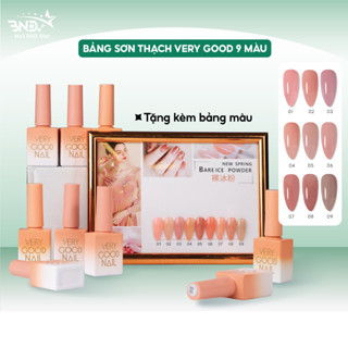 Set sơn thạch 9 màu Very Good Nail - Sơn móng tay gel thạch tone màu Hàn Quốc tặng kèm bảng màu
