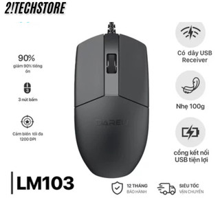  Chuột Có Dây DAREU LM103 - Chuột Gaming Chất Lượng Cao Kết Nối USB Cảm Biến 1200 DPI BH 12T 