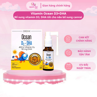 Vitamin Ocean D3+DHA dạng xịt bổ sung vitamin D3 giúp tăng cường hấp thu canxi, bổ sung DHA tốt cho não 20ml