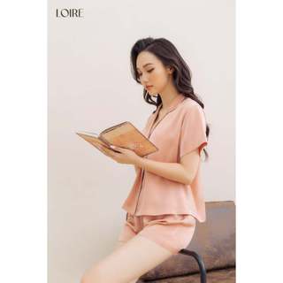 Đồ Ngủ Nữ Mùa Hè Loirechic Pijama Trơn Dáng Ngắn Chất Liệu Lụa Ngọc Trai PCC05