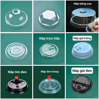 [Hàng loại 1] Giá Sỉ 500 Nắp Tròn/ Nắp Cầu Thấp/Nắp Bằng/Kim Cương Ly Trà Sữa, Cà Phê Trong Suốt Dày Dặn Dùng 1 Lần