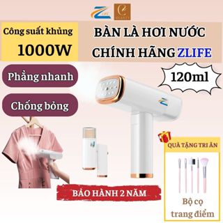 Bàn là hơi nước cầm tay Zlife phẳng nhanh nhẹ 1000W mọi loại vải, Bàn ủi hơi nước gập gọn du lịch