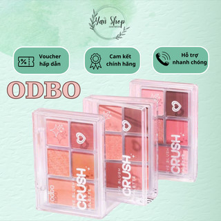  Bảng Phấn Mắt ODBO 5 Ô Nhũ Lì Tích Hợp Má Hồng Vỏ Trong Eye Blush Crush 6g 