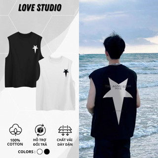 Áo Tanktop Ba Lỗ Nam Nữ In Hình Sao LoveStudio Unisex Chất Vải Cotton 100% Rộng Rãi, Dày Dặn [BL12]