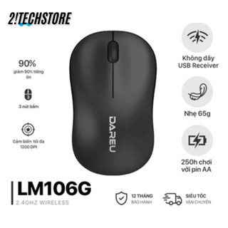  Chuột không dây DAREU LM106G - Chuột Văn Phòng 1200 DPI Thiết Kế Ergonomic Đẹp Đèn LED RGB BH 12T 