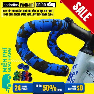 Bộ 2 Dây Cuộn Băng Quấn Ghi Đông Xe Đạp Thể Thao Fixed Gear Single Speed Kèm 2 Nút Bịt Chuyên Dụng Chính Hãng Dododios