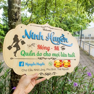 Bảng Gỗ Tên Shop - SIZE LỚN - Bảng Hiệu bán hàng Online - Thông tin Shop - MIỄN PHÍ Tư Vấn - Thiết kế theo Yêu  Cầu