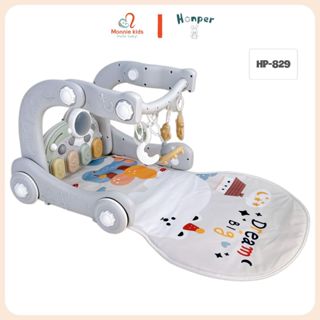 Thảm chơi kệ chữ A phát nhạc Honper cho bé sơ sinh, xe tập đi đa năng nhiều giai đoạn - Monnie Kids