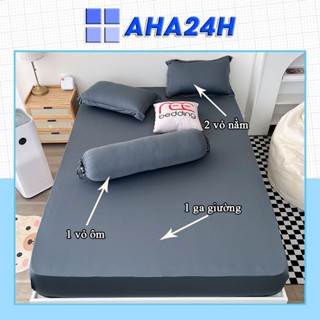 Bộ ga giường 4 món (1 Ga + 2 vỏ nằm + 1 vỏ ôm) thun lạnh hàn quốc TL253 đủ size drap trải nệm