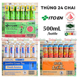 Nước Uống Trà Xanh   Trà Lài   Trà Lúa Mạch Không Đường ITOEN 500ML  Thùng 24 chai  