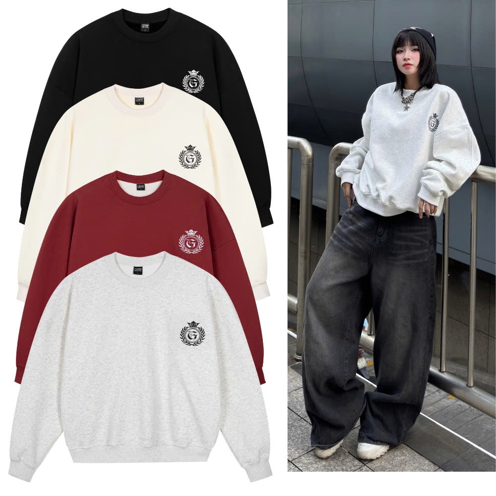  Áo Sweater GIMME Form Rộng Boxy - Nỉ Lông Cáo Cao Cấp - 380gsm - GMSWT1 