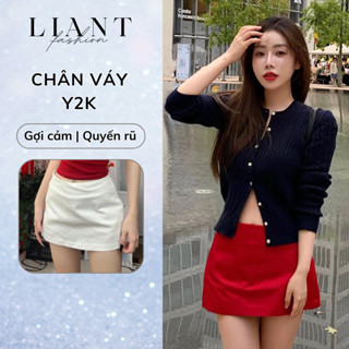 [LB20 SẴN HÀNG - HN] Chân Váy Đỏ LIANT, Chân Váy Y2K Trắng, Đen Ngắn Chữ A Cạp Trễ Dáng Ôm Mini Skirt Cạp Thấp