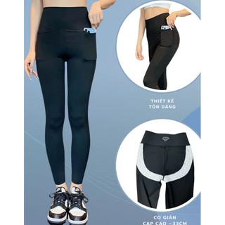Quần Legging Đúc Su Kim Cương  có túi trước sau phiên bản 8.0 plus, cạp siêu cao tôn dáng
