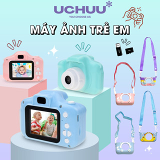 Máy Ảnh Trẻ Em UCHUU, Máy Ảnh Kỹ Thuật Số Mini Cho Bé Quay Video Chơi Game Có Thể Sạc 8MP HD