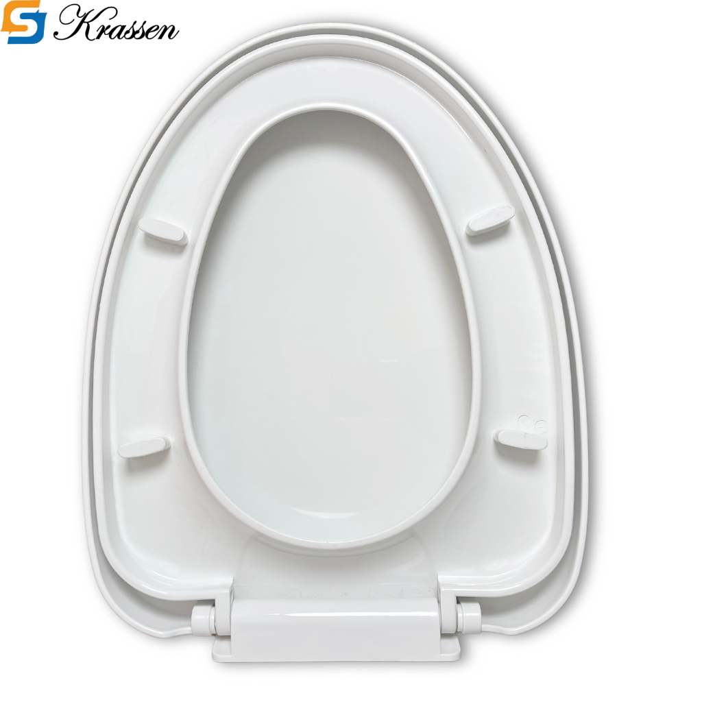 KS.05 Nắp bồn cầu Krassen rơi êm cao cấp mũi nhọn lắp cho bồn 1 khối và 2 khối. Chất liệu nhựa PP nguyên sinh cao cấp