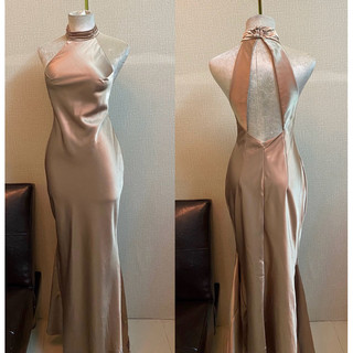 BABICHE Đầm Lụa Teffeni dress Cổ Yếm Dáng Dài Hở Lưng