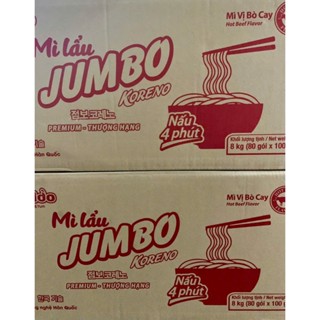 Mì cay lẩu Jumbo Koreno - vị Lẩu Bò Thùng 80 Gói