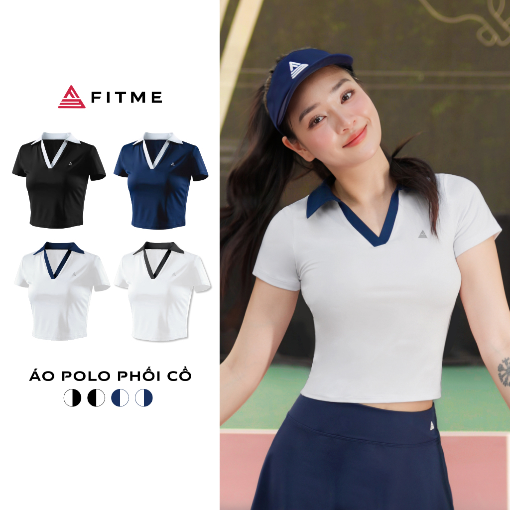Áo polo thể thao nữ Fitme GOC phối cổ chất liệu co giãn chơi pickleball cầu lông, tennis ABPL01 | BigBuy360 - bigbuy360.vn